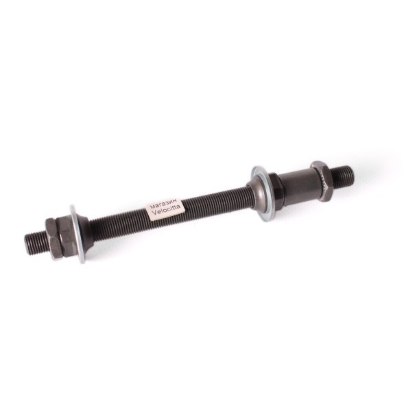 Ось велосипедная задняя Shunfeng, 3/8&amp;quot;x145 мм, сталь, под эксцентрик, с конусами, пыльники