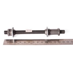 Ось велосипедная задняя Shunfeng, 3/8"x145 мм, сталь, под эксцентрик, с конусами, пыльники