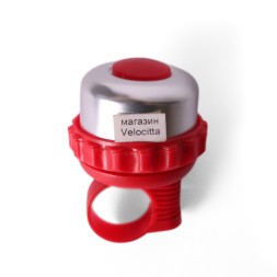 Звонок Joy Kie, шестерёнка, алюминий-пластик, d=48 мм, красный