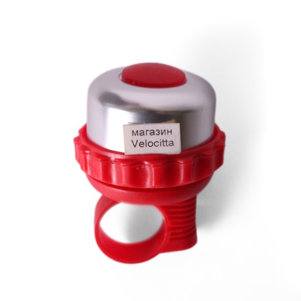 Звонок Joy Kie, шестерёнка, алюминий-пластик, d=48 мм, красный