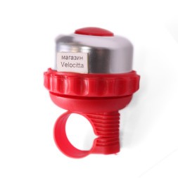 Звонок Joy Kie, шестерёнка, алюминий-пластик, d=48 мм, красный