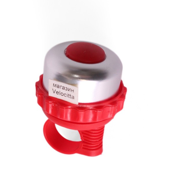 Звонок Joy Kie, шестерёнка, алюминий-пластик, d=48 мм, красный