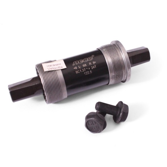 Каретка велосипедная Neco B910P-1225, 68 мм, 122.5 мм, SQR, на промподшипниках, стальные чашки