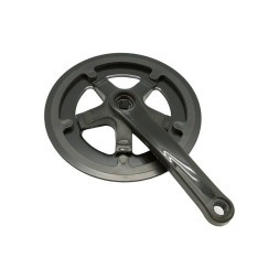 Система велосипедная TBS DC-112, 170 мм, 38T, под квадрат, 9/16, 1/2"х3/32", стальные шатуны, двухсторонняя защита звезды, черный