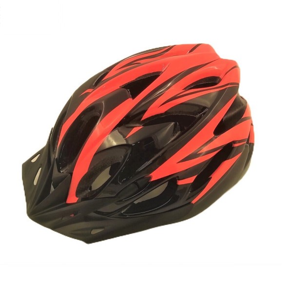 Велошлем XS-607, M/L, взрослый, с козырьком, с регулировкой обхвата, черный/оранжевый