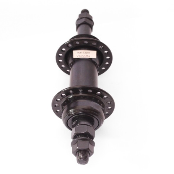 Веловтулка задняя 16 R black, сталь, ось 3/8&amp;quot;х135x175 мм, под V-br, под трещотку, на гайках, 36 отверстий, box