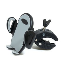 Держатель мобильного телфона Trix PHTX077GR, Max ширина 95 мм, крепление на руль, пластиковый, серо-черный