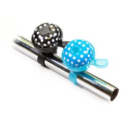 Звонок велосипедный BL-TX-4-14-WHBK "горошек", механический, Ø 46 мм, ALU/пластик, бело-черный