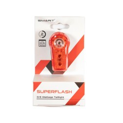 Фонарь Smart Superflash RL-317R-01, задний, 3 диода (1- 0.5 W с линзой), 2 режима, крепеж на подседельный штырь/верхнее перо, батарейки в комплекте, блистер