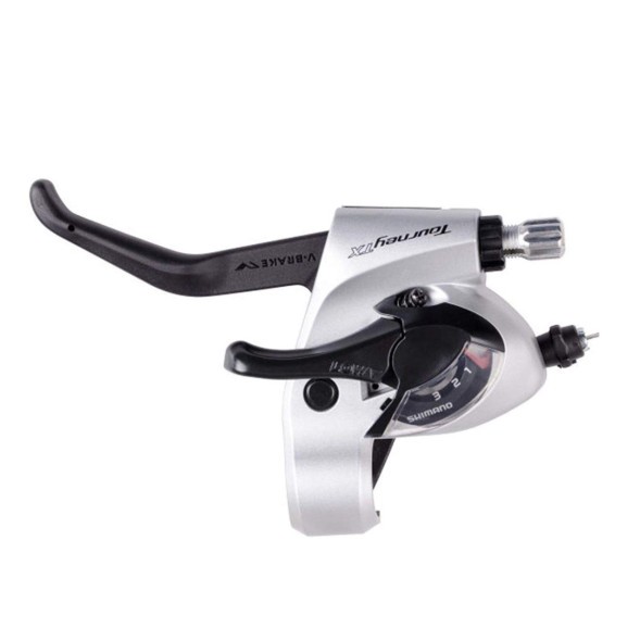 Шифтер/Тормозная ручка Shimano TX800, левый, 3 speed, моноблок, трос 1800мм, серебристый, без упаковки