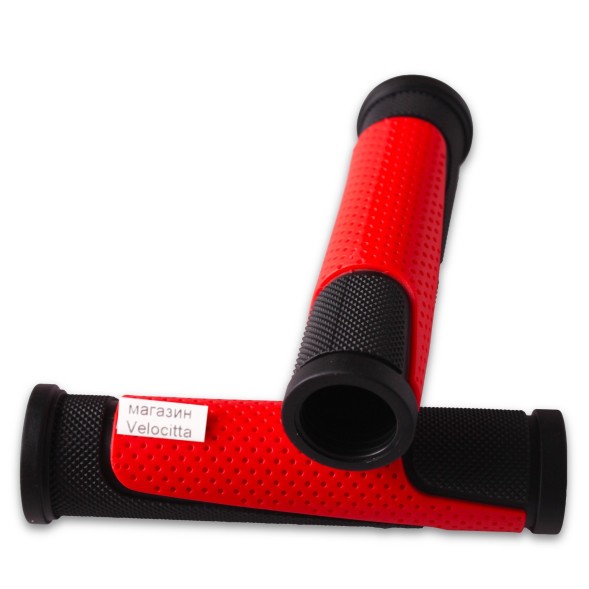 Грипсы велосипедные XH-G56B, 120 мм, термопластичная резина, 2-х компонентные, красный