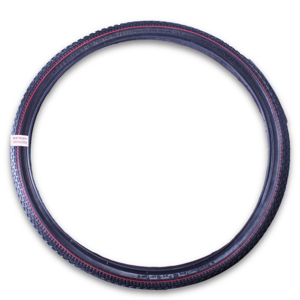 Велопокрышка 28&amp;quot;х1.75 (40-622) черная c красной полосой, аналог российской Л-183 (Индия)