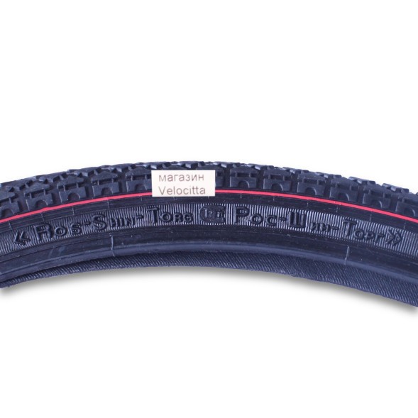 Велопокрышка 28&amp;quot;х1.75 (40-622) черная c красной полосой, аналог российской Л-183 (Индия)