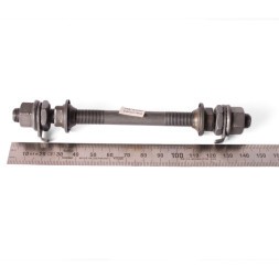 Ось велосипедная Shunfeng, передняя, 3/8"x140 мм, конуса с пыльниками, черная
