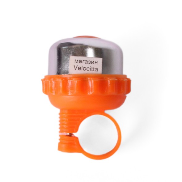 Звонок велосипедный Joy Kie, шестерёнка, алюминий\пластик, Ø 48 мм, оранжевый