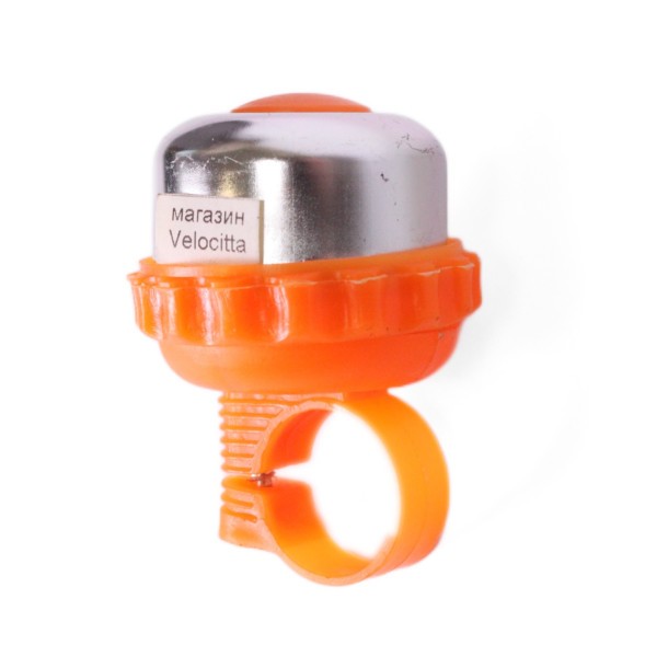 Звонок велосипедный Joy Kie, шестерёнка, алюминий\пластик, Ø 48 мм, оранжевый
