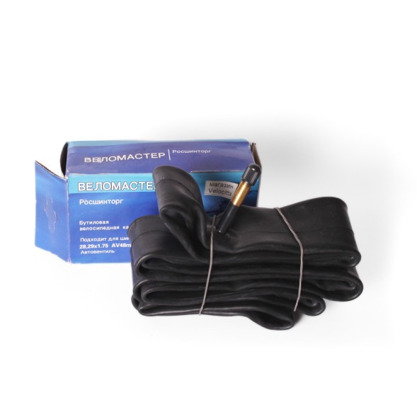 Велосипедная камера Веломастер 28/29x1.95-2.125 (47-622), AV - 48мм, завод SEYOUN, бутил, черный