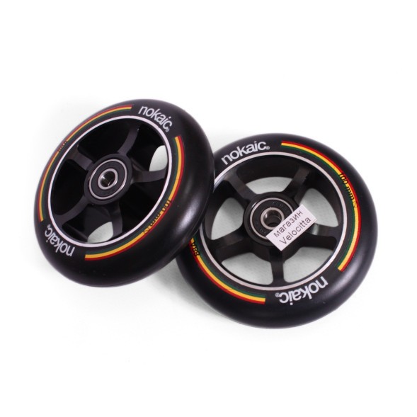 Набор колес для самоката Nokaic, алюминиевый с подшипником Abec 9, 100 мм, черный, 2 шт