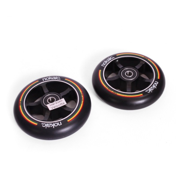 Набор колес для самоката Nokaic, алюминиевый с подшипником Abec 9, 100 мм, черный, 2 шт