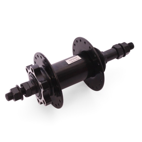 Втулка задняя 44 R black, стальная, ось 3/8&amp;quot;х135x175 мм, под диск, под трещотку, на гайках, 36 отверстий, торг. уп.