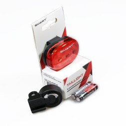 Фонарь велосипедный Smart Taillight RL-403R-01, задний, 3 диода, 3 режима, на подседельный штырь, батарейки в комплекте, Black