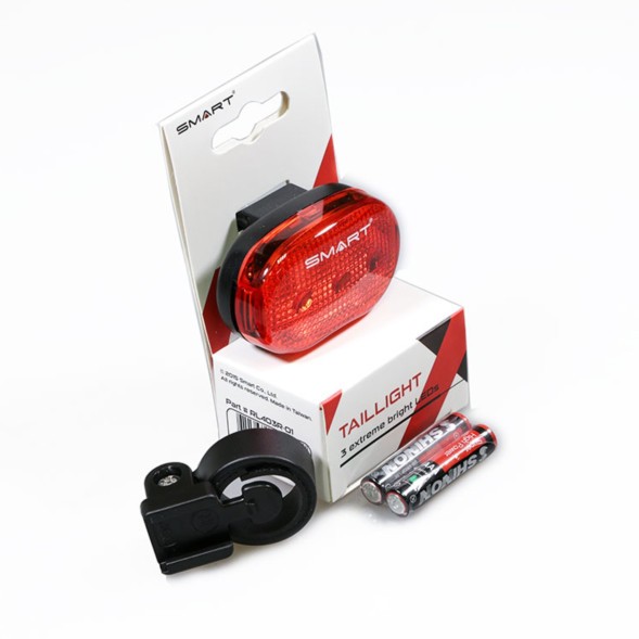 Фонарь велосипедный Smart Taillight RL-403R-01, задний, 3 диода, 3 режима, на подседельный штырь, батарейки в комплекте, Black