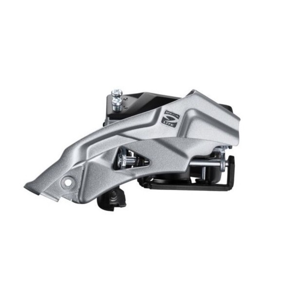 Переключатель передний Shimano Altus M2000, 3x9 скоростей, универсальная тяга, 40T, средний хомут (универсальный), угол наклона 63-66°, Black-Silver, без/уп.