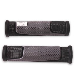 Грипсы велосипедные XH-G56B, 120 мм, 2-х компонентные, резиновые, серый