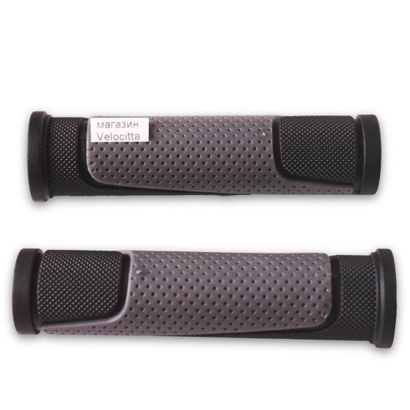 Грипсы велосипедные XH-G56B, 120 мм, 2-х компонентные, резиновые, серый