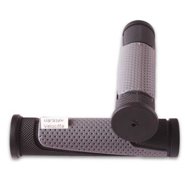 Грипсы велосипедные XH-G56B, 120 мм, 2-х компонентные, резиновые, серый