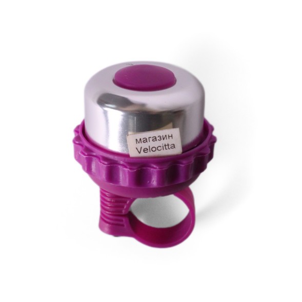 Звонок велосипедный Joy Kie, &amp;quot;шестерёнка&amp;quot;, алюминий\пластик, Ø 48 мм, сиреневый