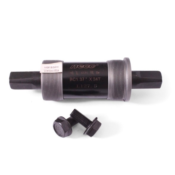 Каретка велосипедная Neco B910P-1275, 68 мм, 127.5 мм, SQR, с пром. подшипниками, стальные чашки