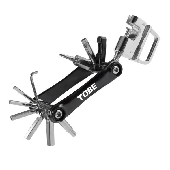 Набор шестигранников Tobe 2122, мультитул складной 16 предметов, 2/2.5/3/4/5/6/8 мм, отвертка, Т25/Т30, выжимка цепи, спицевые ключи 3.2 мм/3.3 мм/3.5мм, держатель штифта, чехол, B976080А