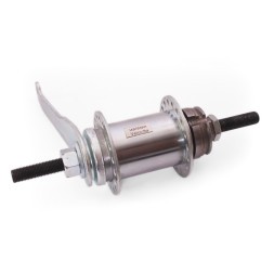 Втулка тормозная FWHB-02A-10G, стальная, на гайках, 36H, 10G, под усиленную спицу, ось 3/8&amp;quot;x110x175 мм, звезда 18T, хромированная