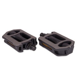 Педали пластиковые PD-P648-9x16-BK, City, 110x82 мм, с эластомерными накладками, резьба 9/16&amp;quot;, серо-черные