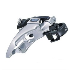 Переключатель Shimano Altus M310, передний, 3x7/8 скоростей, универсальная тяга, 42-48T, нижний хомут универсальный, угол 63-66°, черно-серебристый, торг. уп.