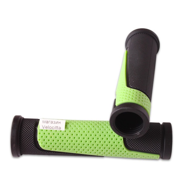Ручки на руль для велосипеда XH-G56B, 120 мм, резиновые, 2-х компонентные, зеленый