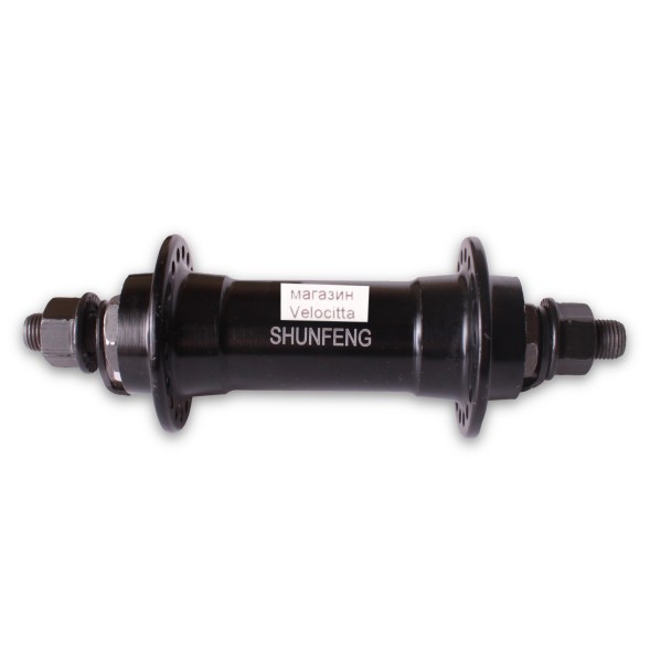Втулка велосипедная Shunfeng, передняя, 140 мм, 36H, алюминий, промподшипник, черный