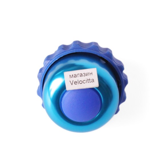 Звонок Joy Kie, шестерёнка, алюминий-пластик, 48 мм, синий