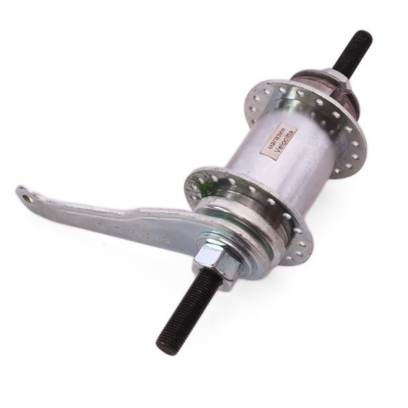 Втулка тормозная FWHB-02A-14G, стальная, на гайках, 36 отверстий 14G, ось 3/8&amp;quot;x110x175 мм, звезда 18T, хромированная