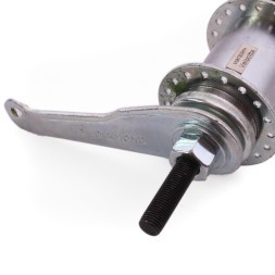 Втулка тормозная FWHB-02A-14G, стальная, на гайках, 36 отверстий 14G, ось 3/8&amp;quot;x110x175 мм, звезда 18T, хромированная