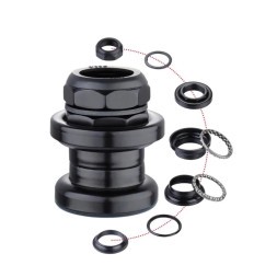 Рулевая колонка Mixieer 1&amp;quot; QLP-5D2(BK), резьбовая, EC 30/25.4-24T, EC 30/27, подшипники 5/32&amp;quot;x16- 2шт, h-36 мм, торг. уп.