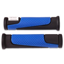 Грипсы велосипедные XH-G56B, 120 мм, 2-х компонентные, термопластичная резина, синий