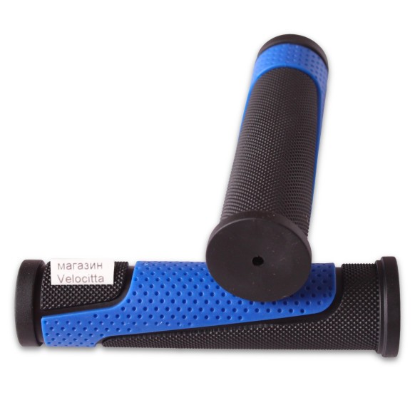 Грипсы велосипедные XH-G56B, 120 мм, 2-х компонентные, термопластичная резина, синий