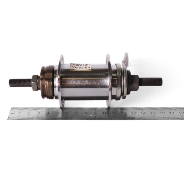 Втулка велосипедная Shunfeng SF-CT01, задняя, с рисками, 160 мм, 36 отверстий, хром