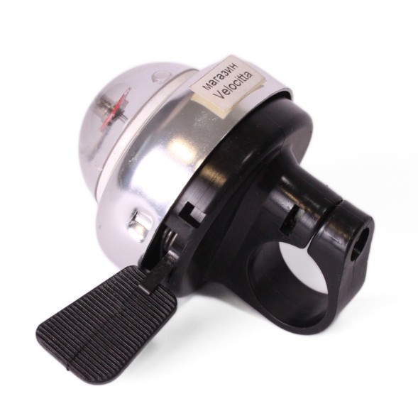 Звонок велосипедный, AL/пл, с компасом, большой, черный