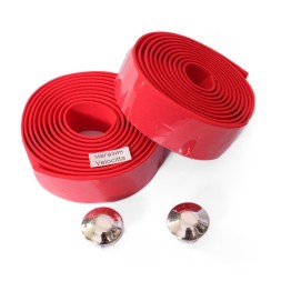 Обмотка велоруля Graffiti, 30х2000 мм, полиуретан, эластичная, с торцевыми заглушками, красный
