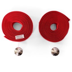 Обмотка велоруля Graffiti, 30х2000 мм, полиуретан, эластичная, с торцевыми заглушками, красный