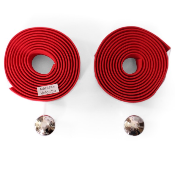 Обмотка велоруля Graffiti, 30х2000 мм, полиуретан, эластичная, с торцевыми заглушками, красный