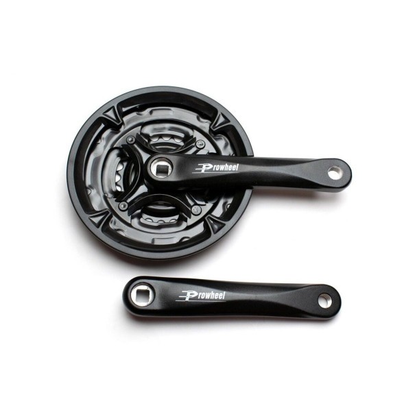 Система шатунов велосипедная Prowheel FC-MA-AC49, 165 мм, SQR, 9/16, 42x34x24T зубья, алюминий, Black